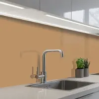 KitchenYeah Keuken achterwand 350x60 cm - Spatscherm zelfklevend Bruin - Effen print - Muurbeschermer - Spatwand fornuis