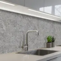 KitchenYeah Keuken achterwand 200x60 cm - Spatscherm zelfklevend Patroon - Cement - Beton print - Muurbeschermer - Spatwand fornuis