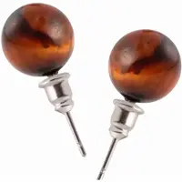 Charme Bijoux Oorknopjes- tijgeroog -bruin -1 cm-