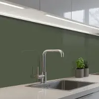 KitchenYeah Keuken achterwand 300x80 cm - Spatscherm zelfklevend Groen - Effen kleur - Olijfgroen - Muurbeschermer - Spatwand fornuis