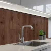 KitchenYeah Keuken achterwand 100x60 cm - Spatscherm zelfklevend Bruin - Patronen - Hout - Muurbeschermer - Spatwand fornuis