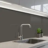 KitchenYeah Keuken achterwand 400x60 cm - Spatscherm zelfklevend Grijs - Kleuren - Effen - Muurbeschermer - Spatwand fornuis