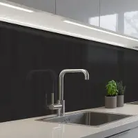 KitchenYeah Keuken achterwand 500x80 cm - Spatscherm zelfklevend Plank - Zwart - Patronen - Muurbeschermer - Spatwand fornuis