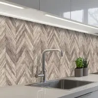 KitchenYeah Keuken achterwand 400x60 cm - Spatscherm zelfklevend Plank - Patronen - Brocante - Muurbeschermer - Spatwand fornuis