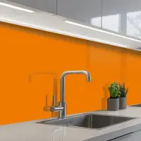 KitchenYeah Keuken achterwand 400x60 cm - Spatscherm zelfklevend Oranje - Seizoenen - Herfst - Kleur - Muurbeschermer - Spatwand fornuis