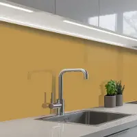 KitchenYeah Keuken achterwand 250x80 cm - Spatscherm zelfklevend Okergeel - Kleur - Herfst - Geel - Effen - Kleuren - Muurbeschermer - Spatwand fornuis