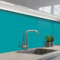 KitchenYeah Keuken achterwand 500x80 cm - Spatscherm zelfklevend Blauw - Effen kleur - Muurbeschermer - Spatwand fornuis