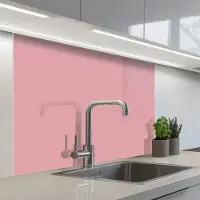 KitchenYeah Keuken achterwand 100x80 cm - Spatscherm zelfklevend Roze - Kleuren - Interieur - Effen - Kleur - Muurbeschermer - Spatwand fornuis