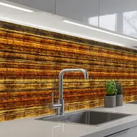 KitchenYeah Keuken achterwand 400x60 cm - Spatscherm zelfklevend Vintage - Hout - Patronen - Planken - Muurbeschermer - Spatwand fornuis