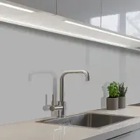 KitchenYeah Keuken achterwand 200x60 cm - Spatscherm zelfklevend Grijs - Effen print - Muurbeschermer - Spatwand fornuis