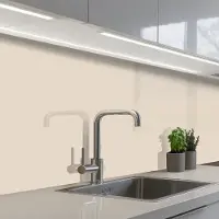 KitchenYeah Keuken achterwand 200x80 cm - Spatscherm zelfklevend Beige - Effen kleur - Muurbeschermer - Spatwand fornuis