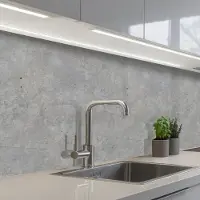KitchenYeah Keuken achterwand 200x60 cm - Spatscherm zelfklevend Beton - Patronen - Industrieel - Muurbeschermer - Spatwand fornuis