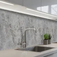KitchenYeah Keuken achterwand 400x80 cm - Spatscherm zelfklevend Beton - Muur - Industrieel - Patronen - Muurbeschermer - Spatwand fornuis