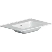 Xenz Nook keramisch wastafelblad 81x46,5 glans wit, 1 kraangat