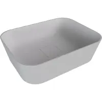 Polysan Banera Square Opbouwwastafel, kunstmarmer, 50x36cm, mat wit