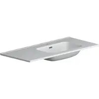 Xenz Nook keramisch wastafelblad 125x46 glans wit, kom rechts, 1 kraangat