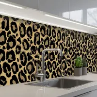 KitchenYeah Keuken achterwand 300x60 cm - Spatscherm zelfklevend Panterprint - Patronen - Luipaard - Patronen - Muurbeschermer - Spatwand fornuis