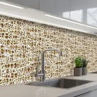 KitchenYeah Keuken achterwand 300x80 cm - Spatscherm zelfklevend Dierenhuid - Reptielen - Bruin - Patronen - Muurbeschermer - Spatwand fornuis