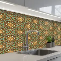 KitchenYeah Keuken achterwand 150x60 cm - Spatscherm zelfklevend Bloemen - Vintage - Patronen - Bohemian - Mandala - Muurbeschermer - Spatwand fornuis