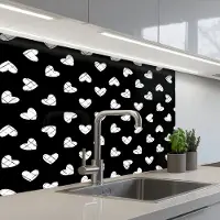 KitchenYeah Keuken achterwand 80x60 cm - Spatscherm zelfklevend Hart - Design - Geometrie - Patroon - Muurbeschermer - Spatwand fornuis