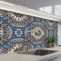 KitchenYeah Keuken achterwand 100x60 cm - Spatscherm zelfklevend Mandala - Patronen - Vintage - Muurbeschermer - Spatwand fornuis