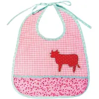 Global Affairs Slab baby rond katoen roze wit geruit met rode koe