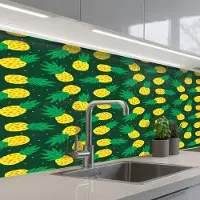 KitchenYeah Keuken achterwand 150x60 cm - Spatscherm zelfklevend Donkergroen - Ananas - Bladeren - Muurbeschermer - Spatwand fornuis