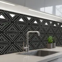 KitchenYeah Keuken achterwand 200x80 cm - Spatscherm zelfklevend Geometrie - Design - Mozaïek - Muurbeschermer - Spatwand fornuis