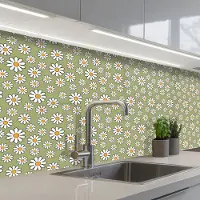 KitchenYeah Keuken achterwand 200x80 cm - Spatscherm zelfklevend Vintage - Patronen - Bloemen - Madelief - Muurbeschermer - Spatwand fornuis