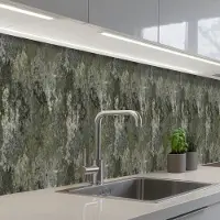 KitchenYeah Keuken achterwand 250x60 cm - Spatscherm zelfklevend Groen - Roest print - Vlekken - Muurbeschermer - Spatwand fornuis