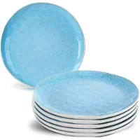 MIAMIO – Bordenset van 6 x 20 cm, gemaakt van aardewerk, handgemaakt keramiek servies – Lumera-collectie (blauw)
