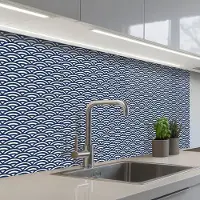 KitchenYeah Keuken achterwand 100x60 cm - Spatscherm zelfklevend Japan - Boog - Patronen - Muurbeschermer - Spatwand fornuis