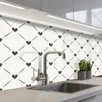 KitchenYeah Keuken achterwand 200x80 cm - Spatscherm zelfklevend Design - Geometrie - Patroon - Hart - Muurbeschermer - Spatwand fornuis
