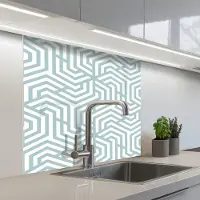 KitchenYeah Keuken achterwand 80x80 cm - Spatscherm zelfklevend Patronen - Abstract - Driehoek - Geometrie - Muurbeschermer - Spatwand fornuis
