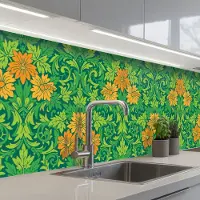 KitchenYeah Keuken achterwand 300x80 cm - Spatscherm zelfklevend Bladeren - Bloemen - Boho - Hippie - Patronen - Muurbeschermer - Spatwand fornuis