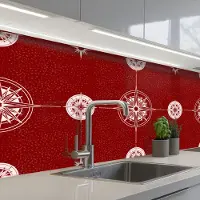 KitchenYeah Keuken achterwand 150x80 cm - Spatscherm zelfklevend Kompas - Reizen - Patronen - Muurbeschermer - Spatwand fornuis