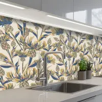 KitchenYeah Keuken achterwand 400x80 cm - Spatscherm zelfklevend Bloemen - Patroon - Design - Natuur - Muurbeschermer - Spatwand fornuis