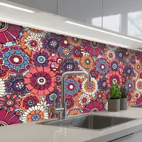 KitchenYeah Keuken achterwand 200x80 cm - Spatscherm zelfklevend Vintage - Patronen - Bloemen - Planten - Muurbeschermer - Spatwand fornuis