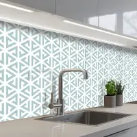 KitchenYeah Keuken achterwand 500x80 cm - Spatscherm zelfklevend Design - Geometrie - Patroon - Driehoek - Muurbeschermer - Spatwand fornuis