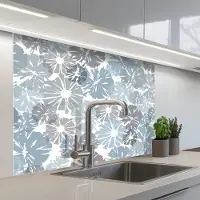 KitchenYeah Keuken achterwand 100x80 cm - Spatscherm zelfklevend Bloemen - Abstract - Patroon - Muurbeschermer - Spatwand fornuis