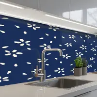 KitchenYeah Keuken achterwand 300x80 cm - Spatscherm zelfklevend Bloesem - Patroon - Lente - Japan - Muurbeschermer - Spatwand fornuis