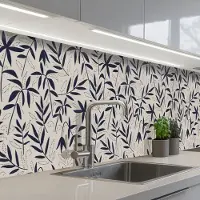 KitchenYeah Keuken achterwand 250x60 cm - Spatscherm zelfklevend Planten - Japan - Patronen - Muurbeschermer - Spatwand fornuis