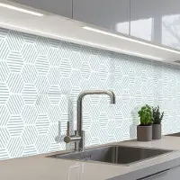 KitchenYeah Keuken achterwand 400x60 cm - Spatscherm zelfklevend Abstract - Patronen - Design - Muurbeschermer - Spatwand fornuis