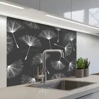 KitchenYeah Keuken achterwand 100x80 cm - Spatscherm zelfklevend Design - Paardenbloem - Plant - Muurbeschermer - Spatwand fornuis
