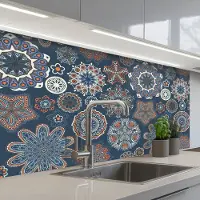 KitchenYeah Keuken achterwand 100x60 cm - Spatscherm zelfklevend Patronen - Ornament - Versiering - Muurbeschermer - Spatwand fornuis