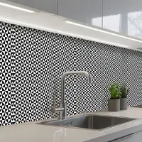 KitchenYeah Keuken achterwand 400x80 cm - Spatscherm zelfklevend Design - Geometrie - Patroon - Muurbeschermer - Spatwand fornuis