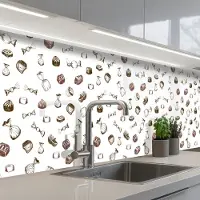 KitchenYeah Keuken achterwand 400x80 cm - Spatscherm zelfklevend Snoep - Vintage - Chocolade - Design - Muurbeschermer - Spatwand fornuis