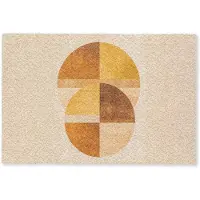 MuchoWow Deurmat 60x40 cm - Droogloopmat Cirkels - Geel - Minimalistisch - Mat voor binnen - Schoonloopmat - Deurmatten met print - Inloopmat