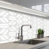 KitchenYeah Keuken achterwand 150x80 cm - Spatscherm zelfklevend Design - Geometrie - Patroon - Lijn - Muurbeschermer - Spatwand fornuis