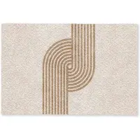 MuchoWow Deurmat 60x40 cm - Droogloopmat Symmetrische bocht - Koperkleurig - Mat voor binnen - Schoonloopmat - Deurmatten met print - Inloopmat